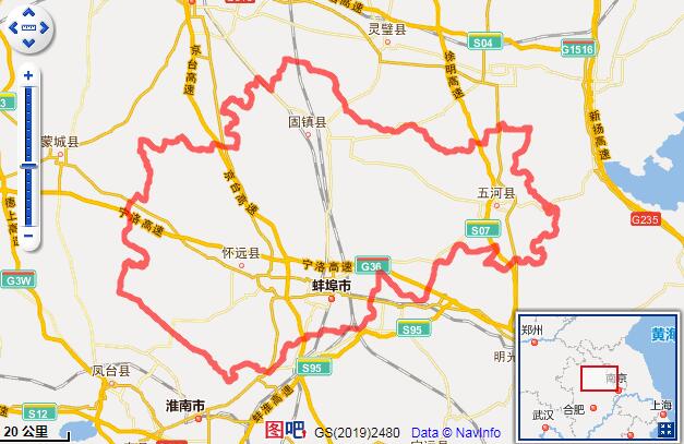 蚌埠市地图